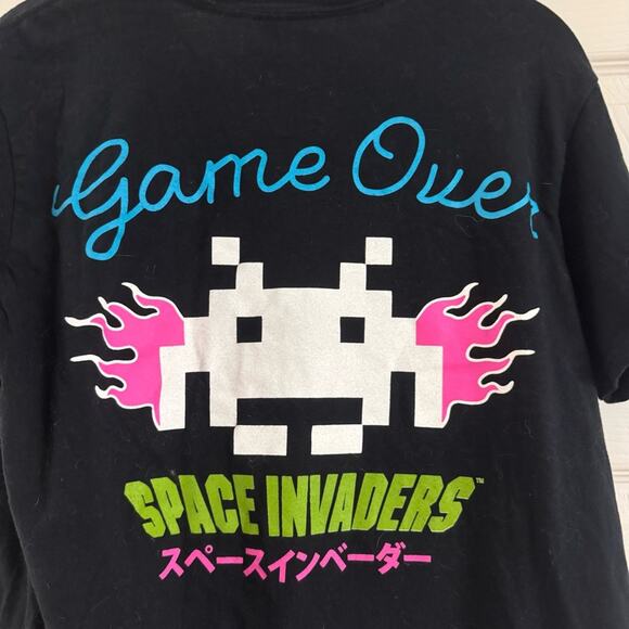 Space Invaders Black Short Sleeve T Shirt Size M Unisex Atari Games - Picture 3 of 7